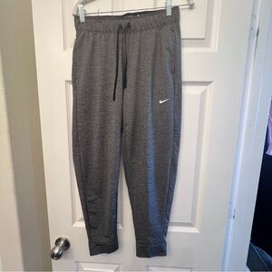 Nike Gray Sweatpants with Tapered Fit and Cuffed Ankles
